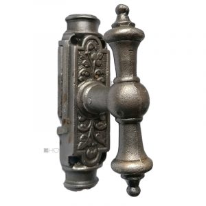 Basküle Fenstergetriebe antik floral Fensterolive Kugel Einreiber links