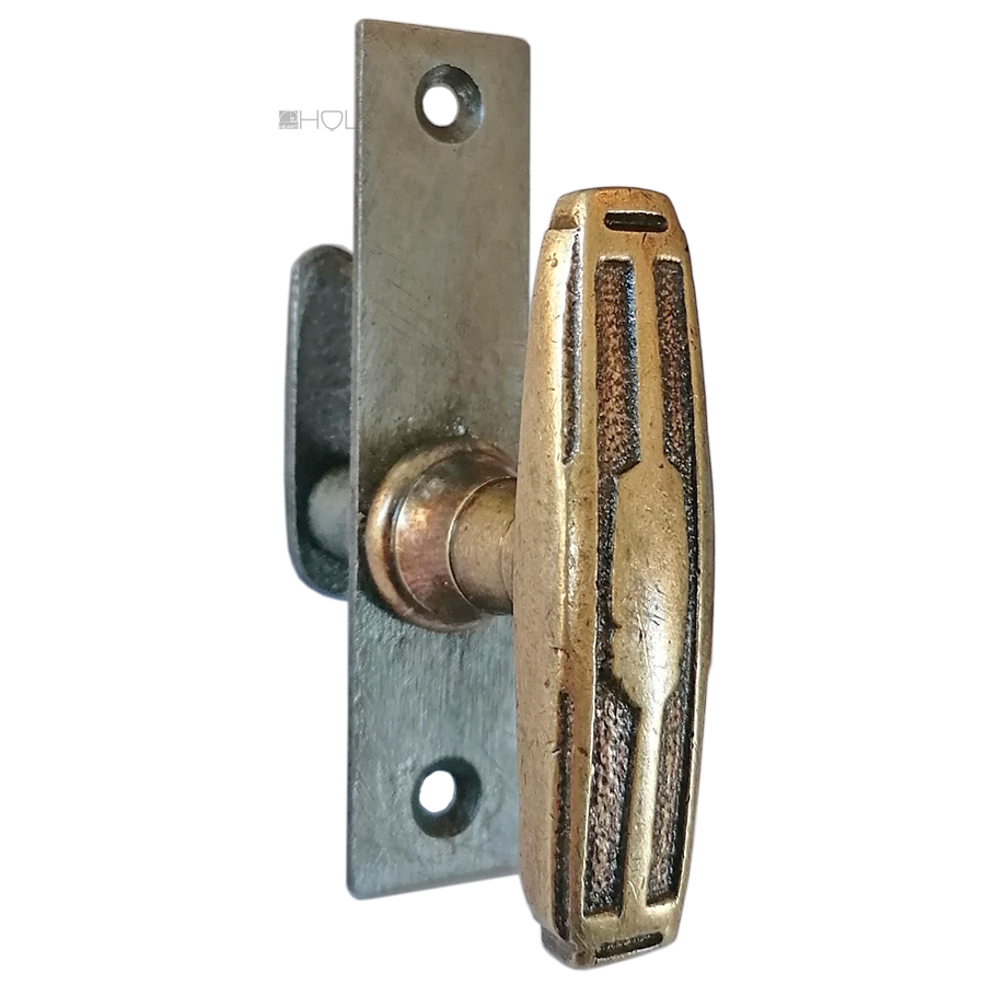 Fensterolive Jugendstil Avantgarde alt Einreiber Fensterriegel Reibh. 20mm