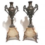 Vasen antik Beisteller Regül Paar Amphoren alt um 1900 groß 43 cm