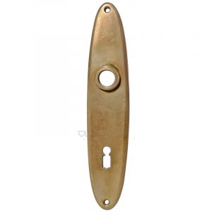 Langschild alt 1920er oval Art Deco Türdrücker 42x208-16x72