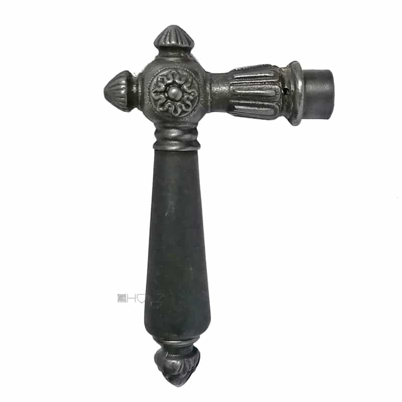 Türdrücker antik Gründerzeit Eisen Türklinke Blüte Horn alt 9/10er Vk