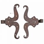 S-Bänder antik geschmiedet alt Türbänder Eisen 14er 25cm