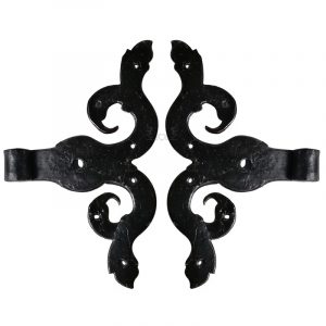 Tür Zierbänder S-Bänder antik schwarz alt 13er Dorn 15x26cm