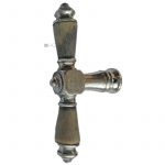 Basküle Fensterolive Fenstergetriebe Fenstergriff antik Würfel vernickelt alt rund