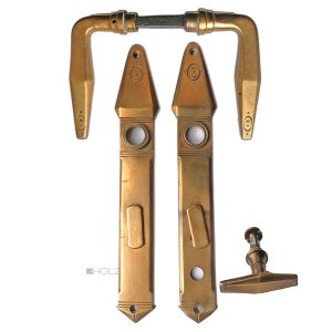 Drückergarnitur Jugendstil alt Türklinken Tür spitz 78mm 10er Vk