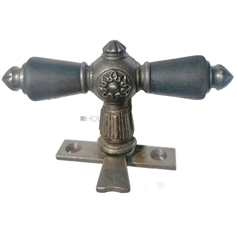 Fensterolive antik Eisen Blüte alt Horn Fenstergriff Einreiber