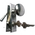 Türschloss Knauf Messing vernickelt Sperrriegel Schlüssel 52