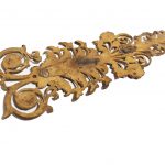 Bronze Beschlag antik Blüten Blattwerk feuervergoldet Möbel alt 20 cm