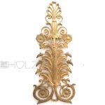 Bronze Beschlag antik Blüten Blattwerk feuervergoldet Möbel alt 20 cm