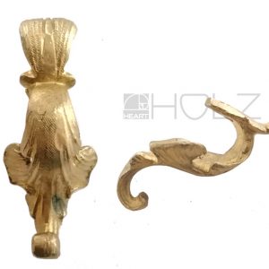 Bronze Möbelbeschlag antik feuervergoldet Löwenmaul alt 11cm