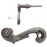 Großer Türdrücker antik Gusseisen Türklinke Barock alt 22.2 mm