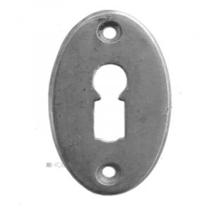 Schlüsselrosette oval 1920er Schlüsselschild alt Stahlblech BB 38x55