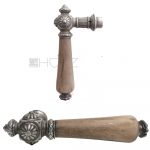 Türklinke antik Gusseisen Horn klassizistisch Türdrücker alt 17.3 mm 9er Vk