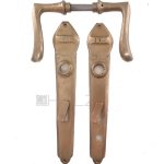 Nachtriegel antik alt Messing Verriegelung Türdrücker Jugendstil BAuhaus