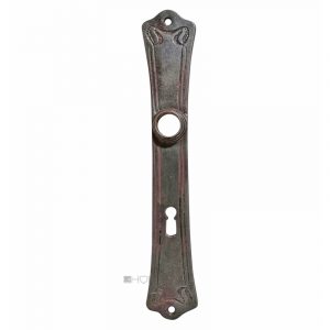 Jugendstil Langschild Tür alt Türdrücker Eisen floral 19.3mm 72