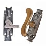 Basküle Fenstergetriebe antik Muschel alt Welle Links Reiber