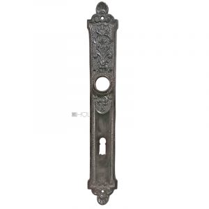 Langschild antik Türdrücker Türklinke alt Perle Eisen 19mm 78