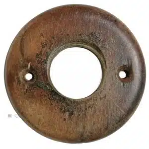 Große Tür Drückerrosette Holz gedrechselt alt 64mm 24