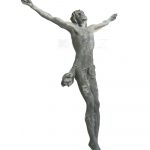 Christus Kreuz Jesus Bronze alt massiv Patina verwittert antik 55 cm