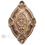 Schlüsselrosette antik Messing Kordel alt Schlüsselschild Tür Schlüsselschild