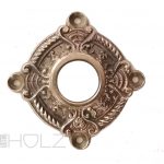 Prächtige Drückerrosette antik Messing Kordel Türdrücker alt 18.7 mm
