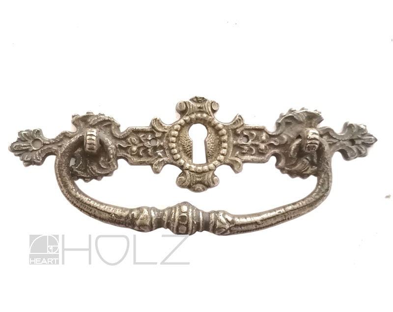 Schubladengriff antik Möbel Beschlag Blende Bronze alt 124 mm
