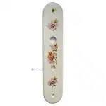 Langschild Porzellan weiß alt floral Frankreich Tür Griffplatte 14.5mm 68