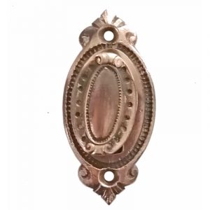 Schlüsselrosette antik Messing Barock alt Schlüsselschild oval