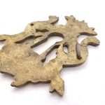 Bronze antik Schlüsselschild feuervergoldet Schlüsselrosette Greif alt