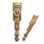 Bronze feuervergoldet Möbel Beschlag Empire antik alt 15 cm