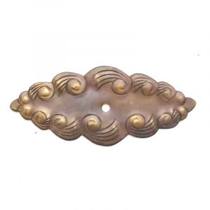 Messing Möbel Beschlag Schubladengriff Griff antik Volute 98 mm