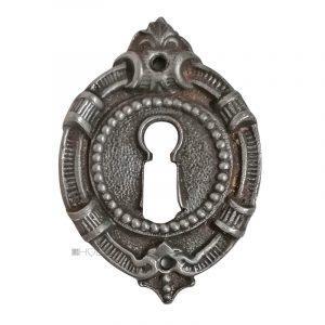 Schlüsselschild Eisen antik Perle Schlüsselrosette Tür alt 8cm