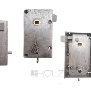Kastenschloss antik hochstehend Türschloss Tür links alt Stahl Messing 9er Vk 42 mm