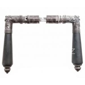 Türdrücker Jugendstil Eisen floral Türklinken antik alt 18.9mm 8er Vk