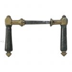 Türdrücker Kastenschloss antik Würfel Ebenholz Gelbguss alt 9er Vk