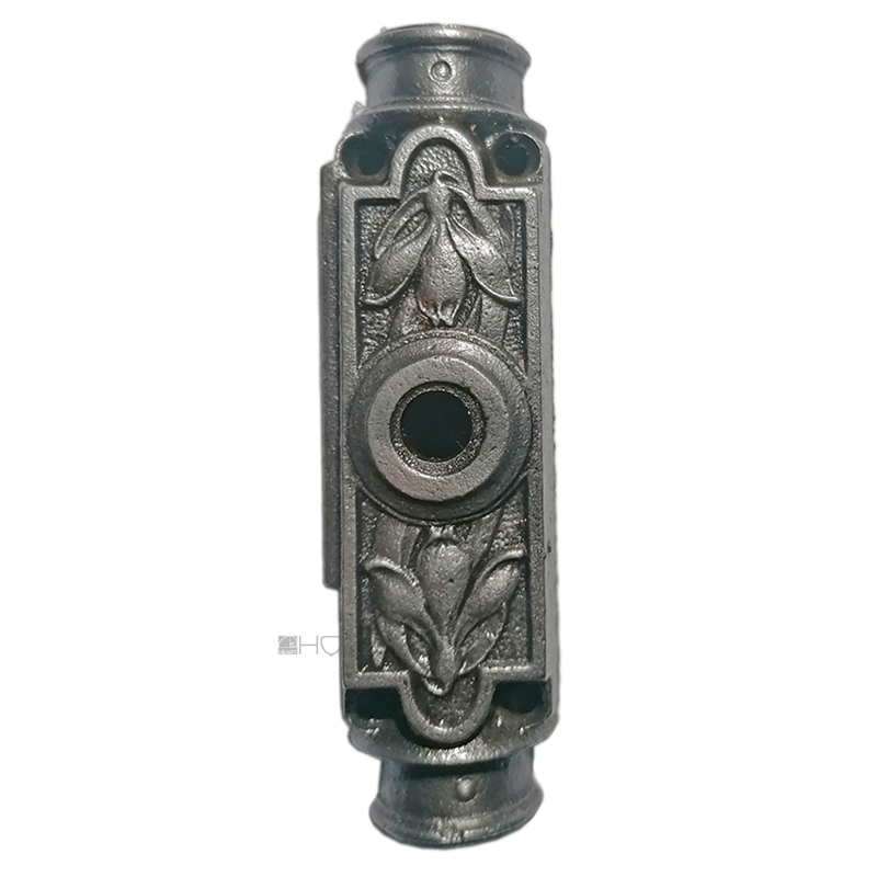 Basküle antik Fenstergetriebe Kasten alt Lorbeer Links Einreiber 117mm