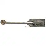 Schieberiegel antik Tür Feststeller alt Stahl Messing 31cm