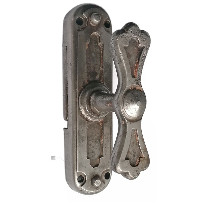 Basküle Fenstergetriebe antik Stahl Jugendstil Fliege alt Zunge links