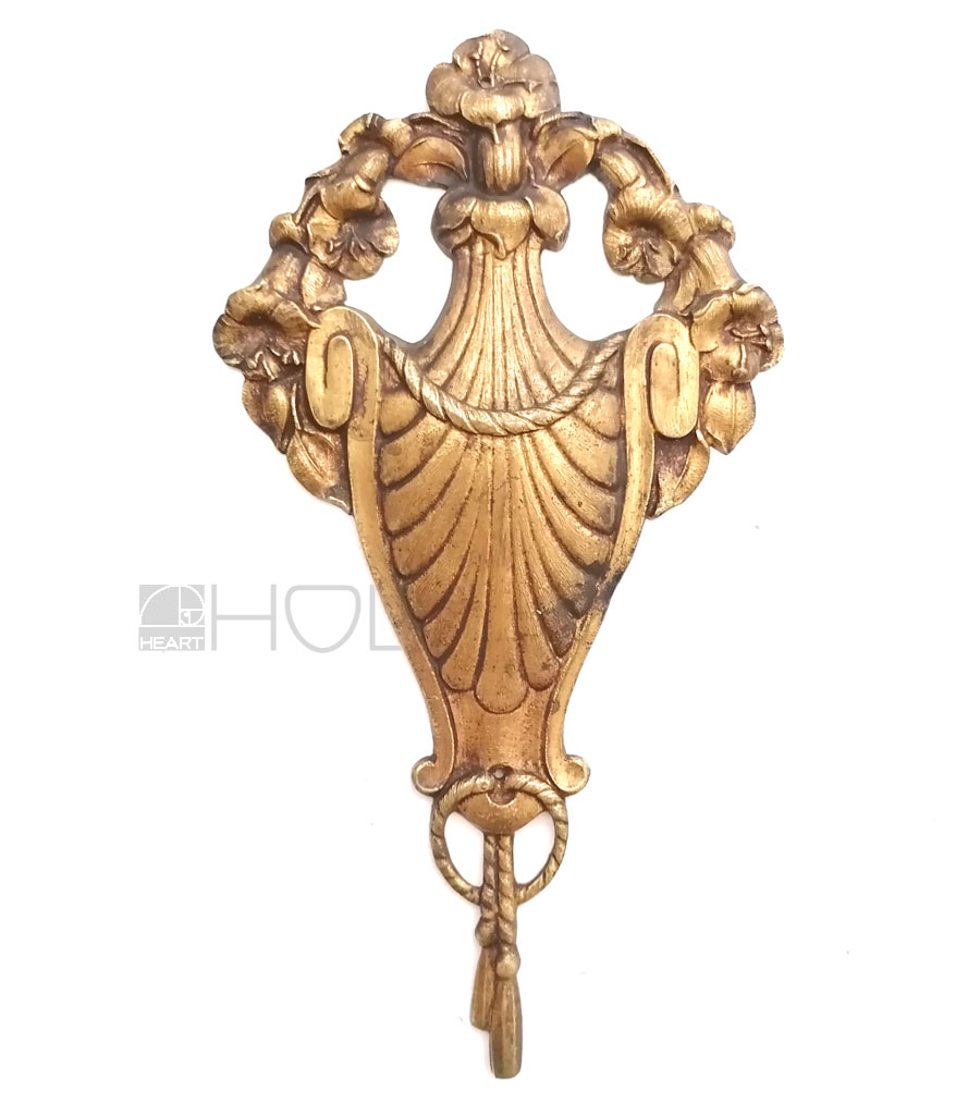Bronze feuervergoldet Möbel Beschlag klassizistisch antik Applikation alt 23cm