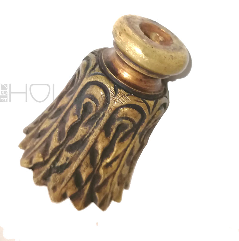 Vorhanggewicht antik Bronze alt feuervergoldet Kordel Quaste Schnur