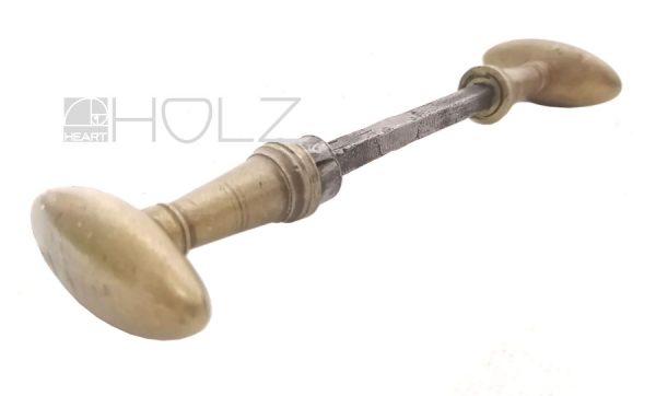 Türknauf Garnitur antik Messing Jugendstil oval Türgriffe alt 7er Vk