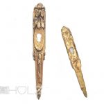 Bronze Möbel Schlüsselschild antik feuervergoldet alt 153 mm