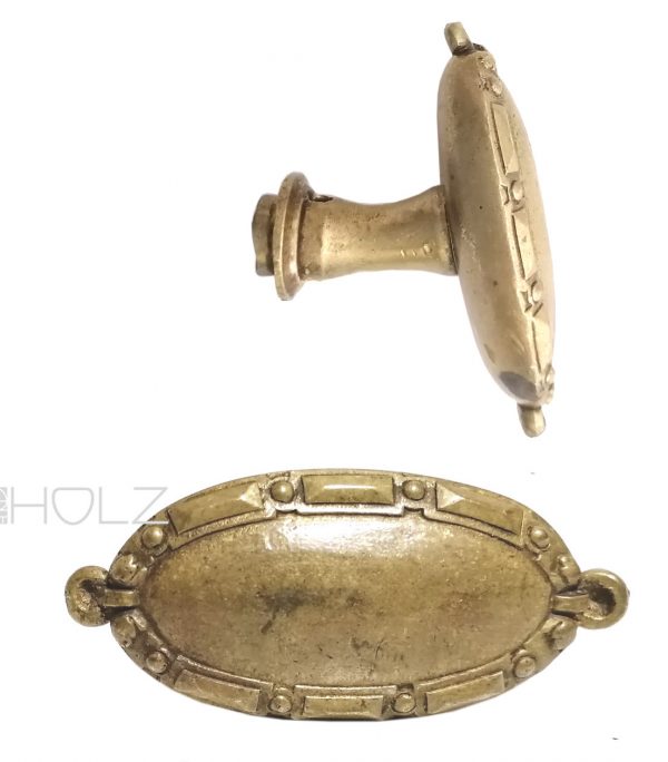 Türknauf antik alt Türgriff gebogen Bronze Diamantkissen 8er Vk