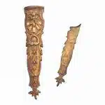 Bronze feuervergoldet Möbel Beschlag massiv antik Möbelbein alt 28cm