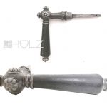 Türdrücker antik Eisen Blüte Türklinke Horngriff alt 10er Vk