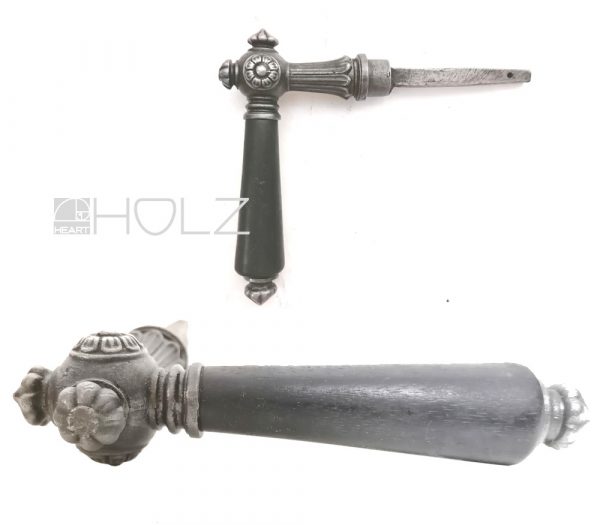 Türdrücker antik Eisen Blüte Türklinke Horngriff alt 10er Vk