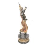 Asiatika Bronze Tänzerin vergoldet Skulptur Figur 30 cm