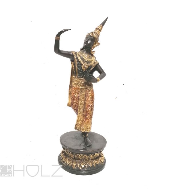 Asiatika Bronze Tänzerin vergoldet Skulptur Figur 30 cm