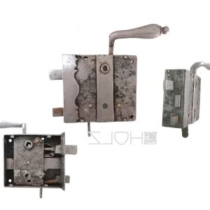 Kastenschloss alt mit Türklinke antik Eisen Türdrücker Türschloss 66 mm