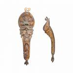 Bronze feuervergoldet Möbel Beschlag Akanthus antik Applikation alt 21cm